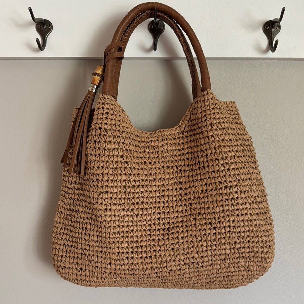 Tommy Bahama Brown Woven Tote Bag